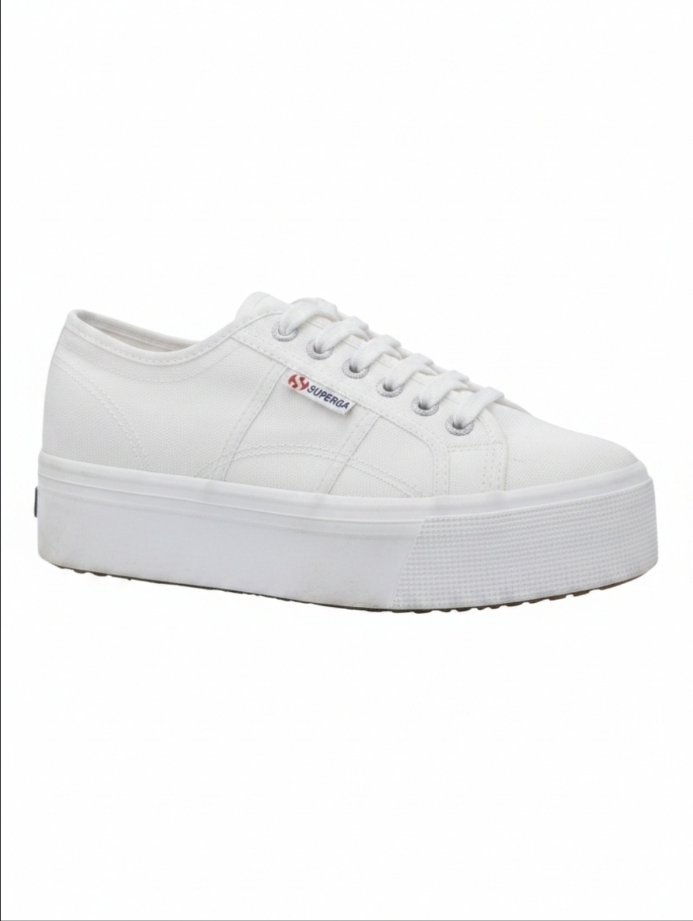 Superga | 2790 Cotw Platform Cotton Canvas Sneakers In True White Size EU42 NWB!